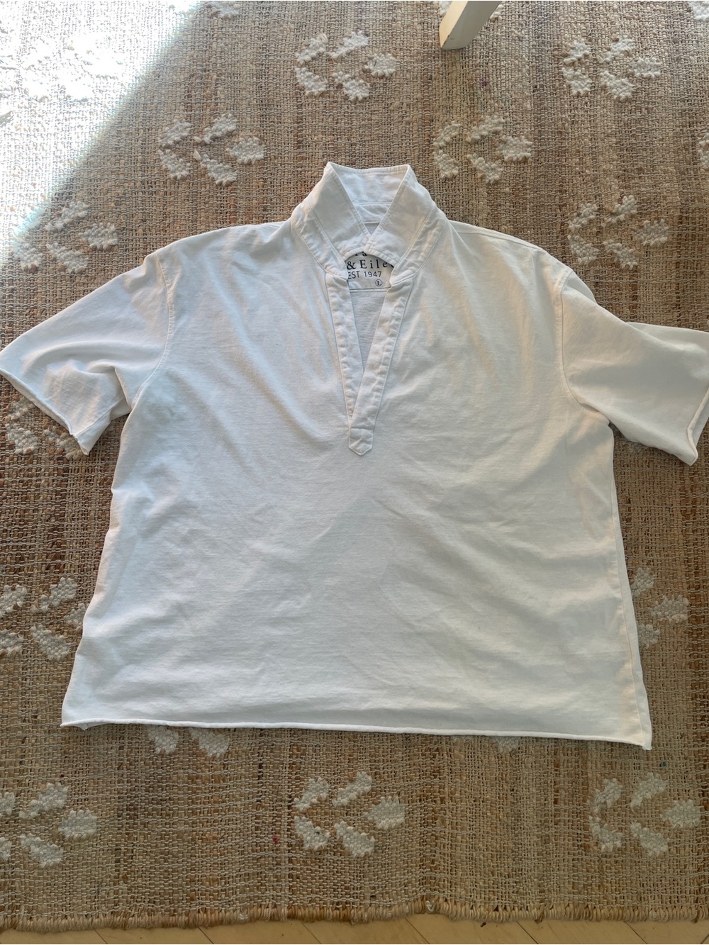 Frank & Eileen Women's Patty Short Sleeve Popover Henley Large